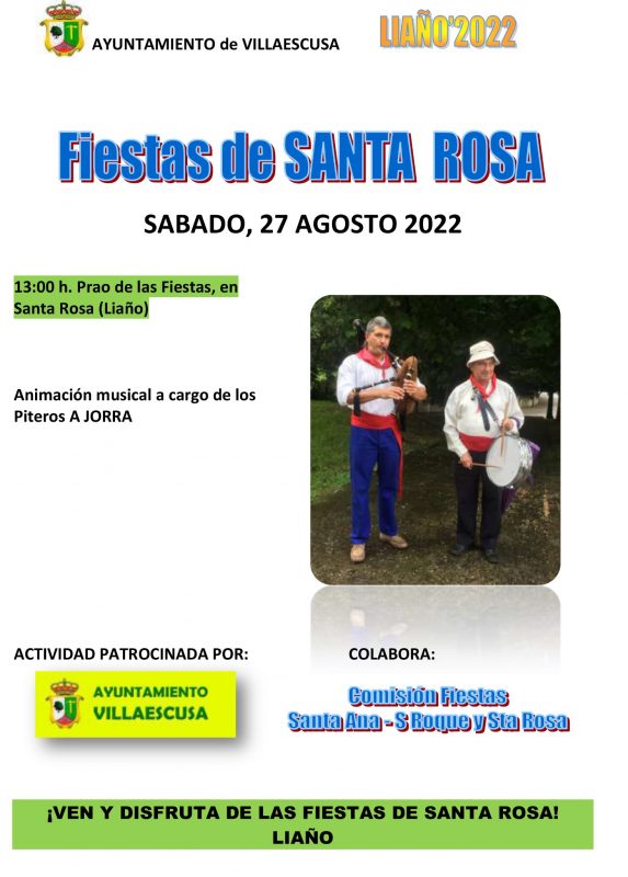 Fiestas de Santa Rosa 2022 Liaño Miplanhoy qué hacer hoy en Cantabria