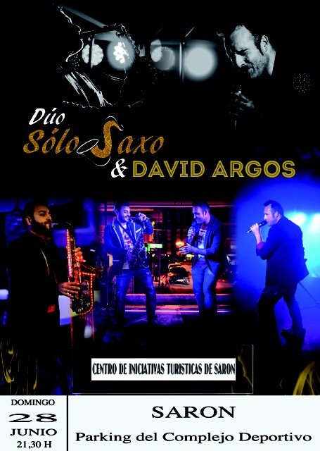 Concierto de SóloSaxo y David Argós en las fiestas de Sarón 2015