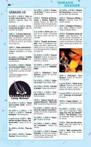 programa semana grande Santander Fiestas de Santiago 2015 - sabado 18