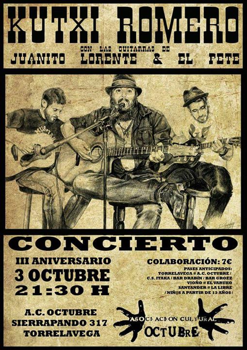 Concierto de Kutxi Romero en A.C. Octubre de Torrelavega