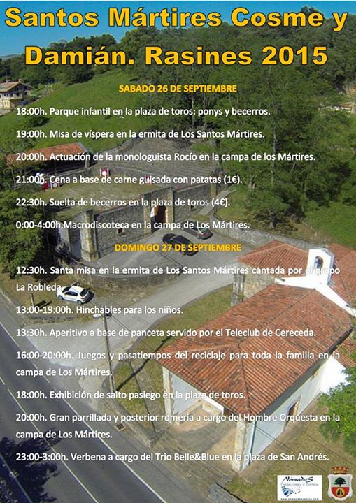 Fiestas de Los Santos Martires Cosme y Damián en Rasines 2015