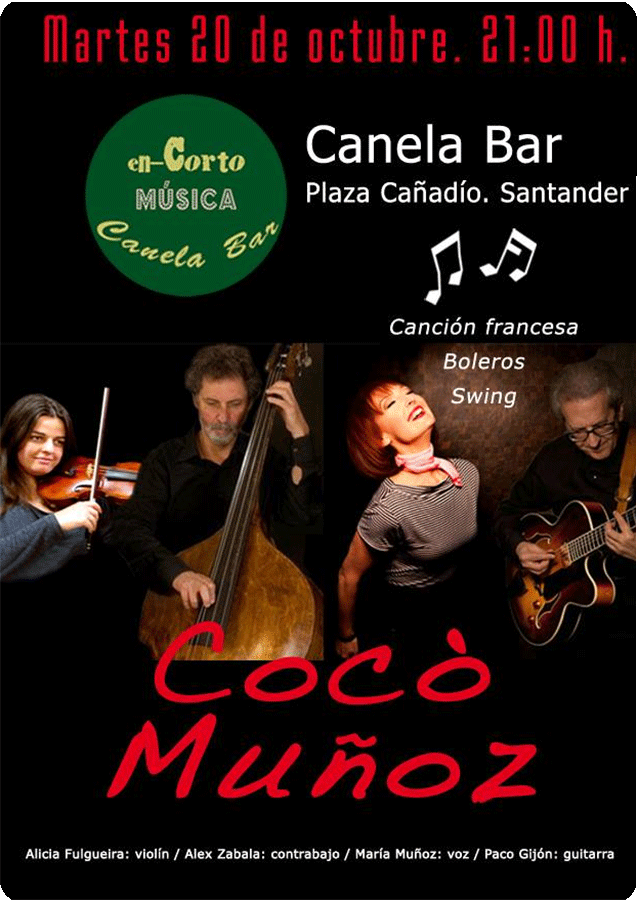 Concierto de Coco Muñoz en el Canela de Cañadio en Santander