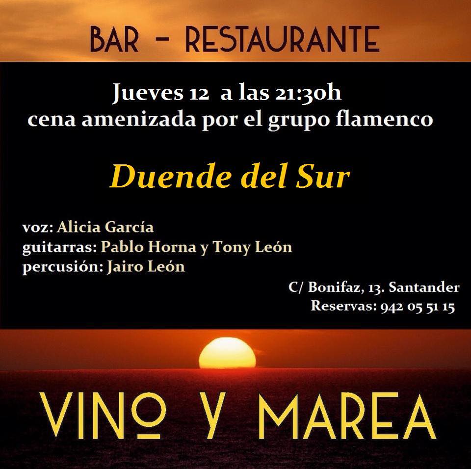 Concierto de Duende del Sur en Vino y Marea en Santander