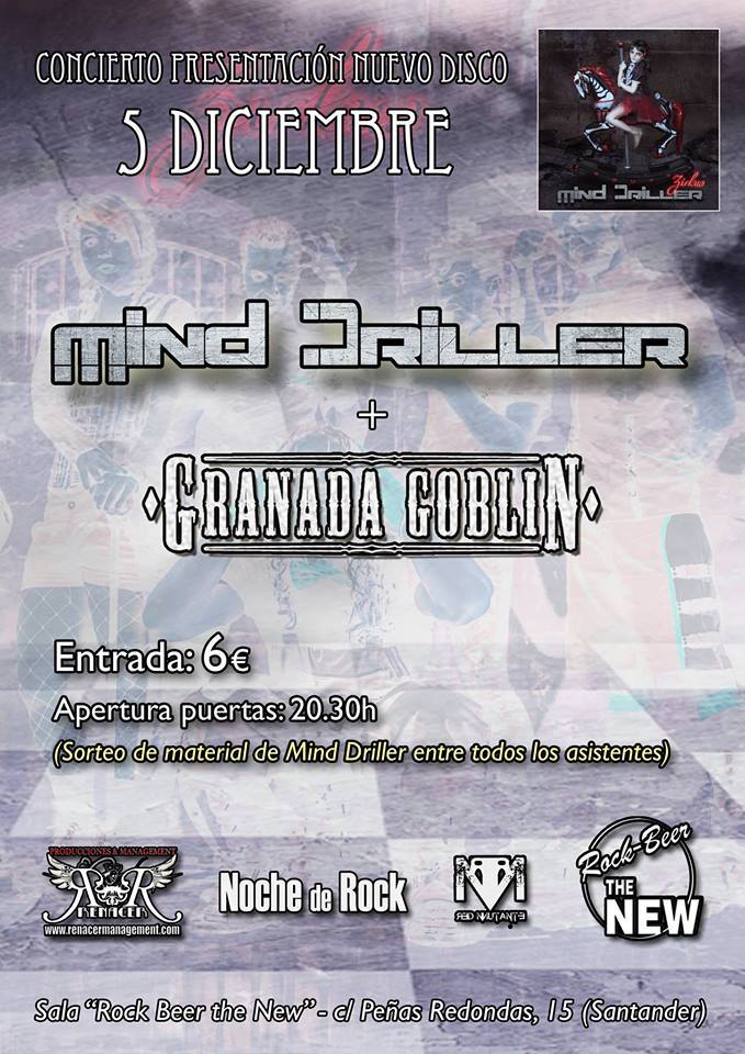 Concierto de Mind Driller y Granada Goblin en el New en Santander