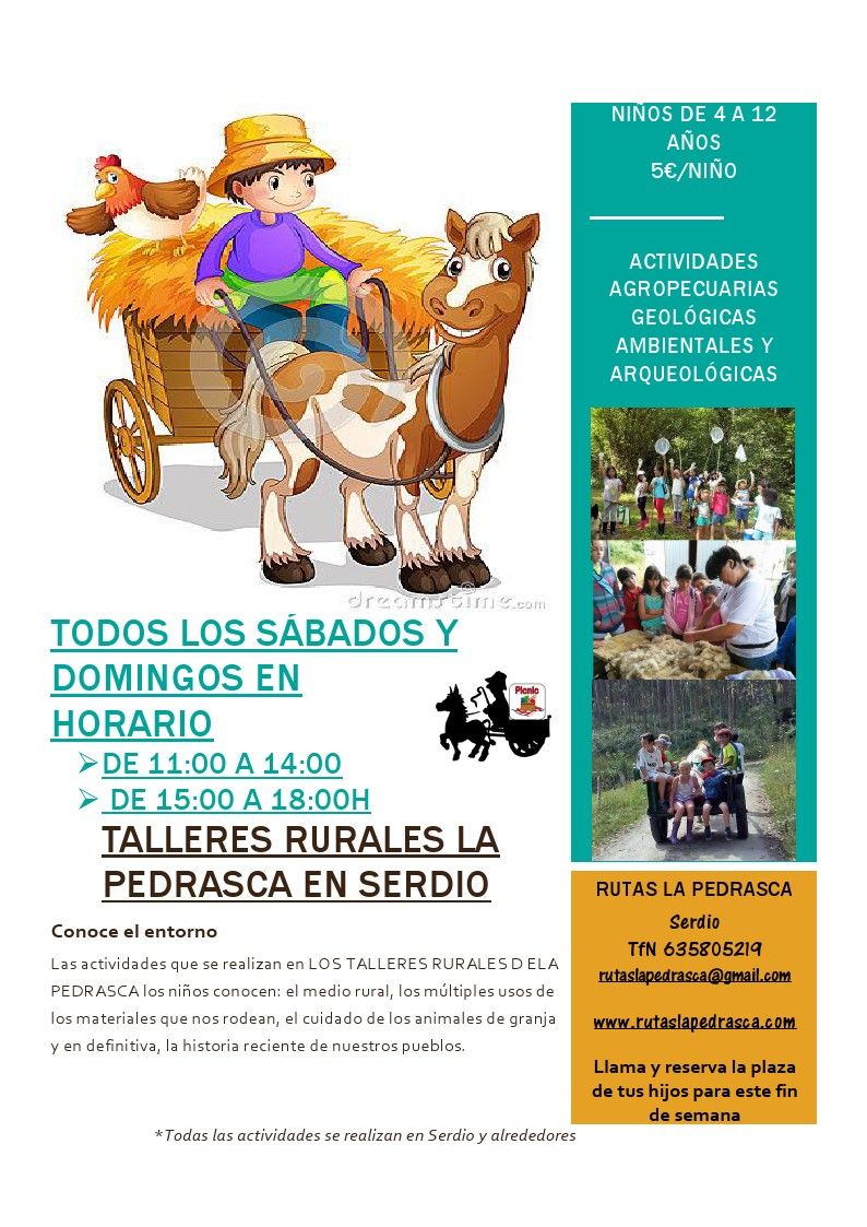 Taller rural para niños en Serdio