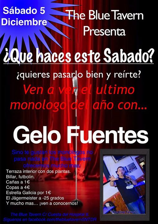 Monólogo de Gelo Fuentes en el Blue Tavern en Santander