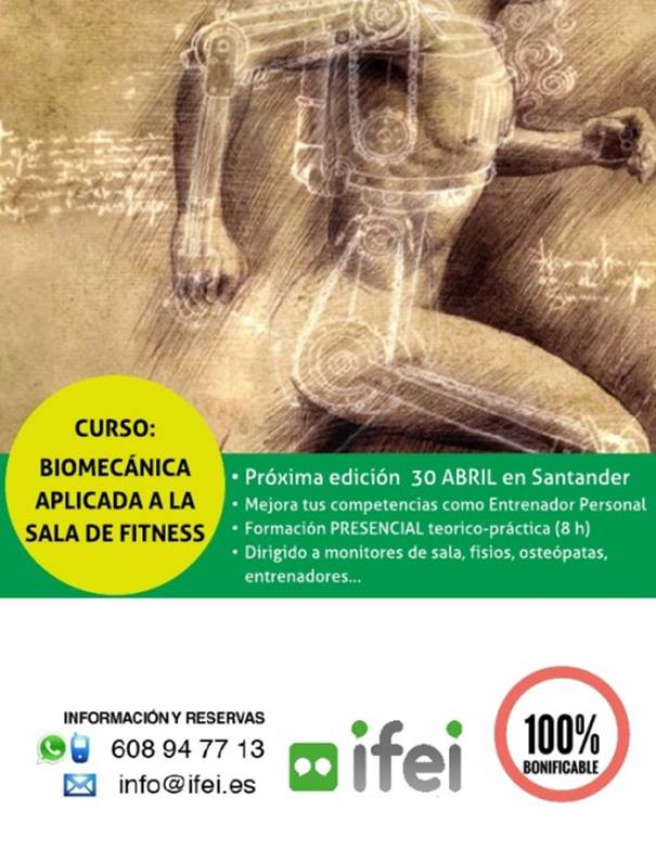 CURSO PRESENCIAL EN SANTANDER: BIOMECÁNICA APLICADA A LA SALA DE FITNESS