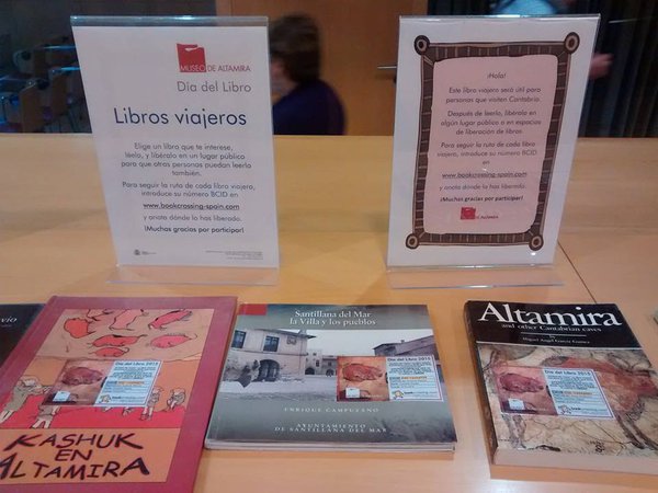 Día del Libro, Bookcrossing en el museo de Altamira en Santillana del Mar