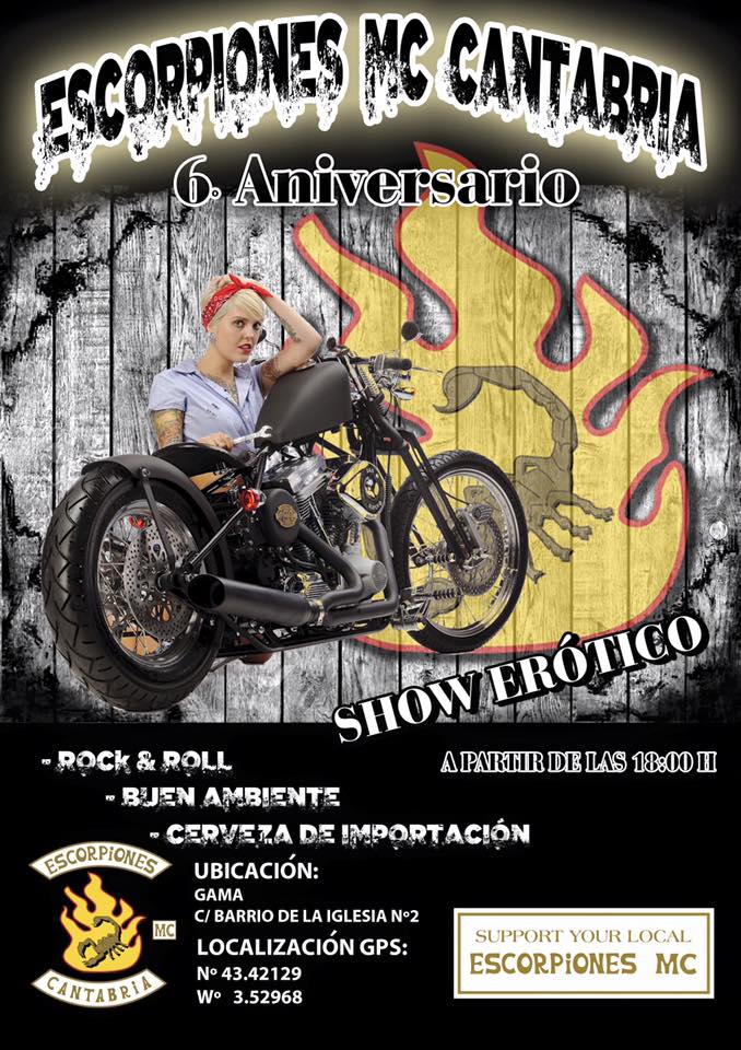 Fiesta aniversario motoclub Escorpiones Cantabria