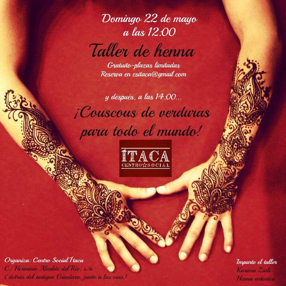 taller de grabado en henna artística en itaca de Torrelavega