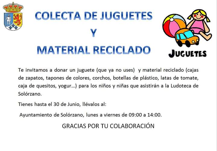 Colecta de Juguetes y material reciclado en Solorzano