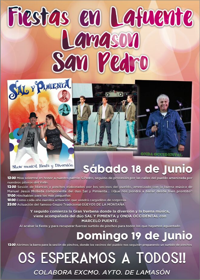 Fiestas de San Pedro 2016 en Lafuente, Lamason