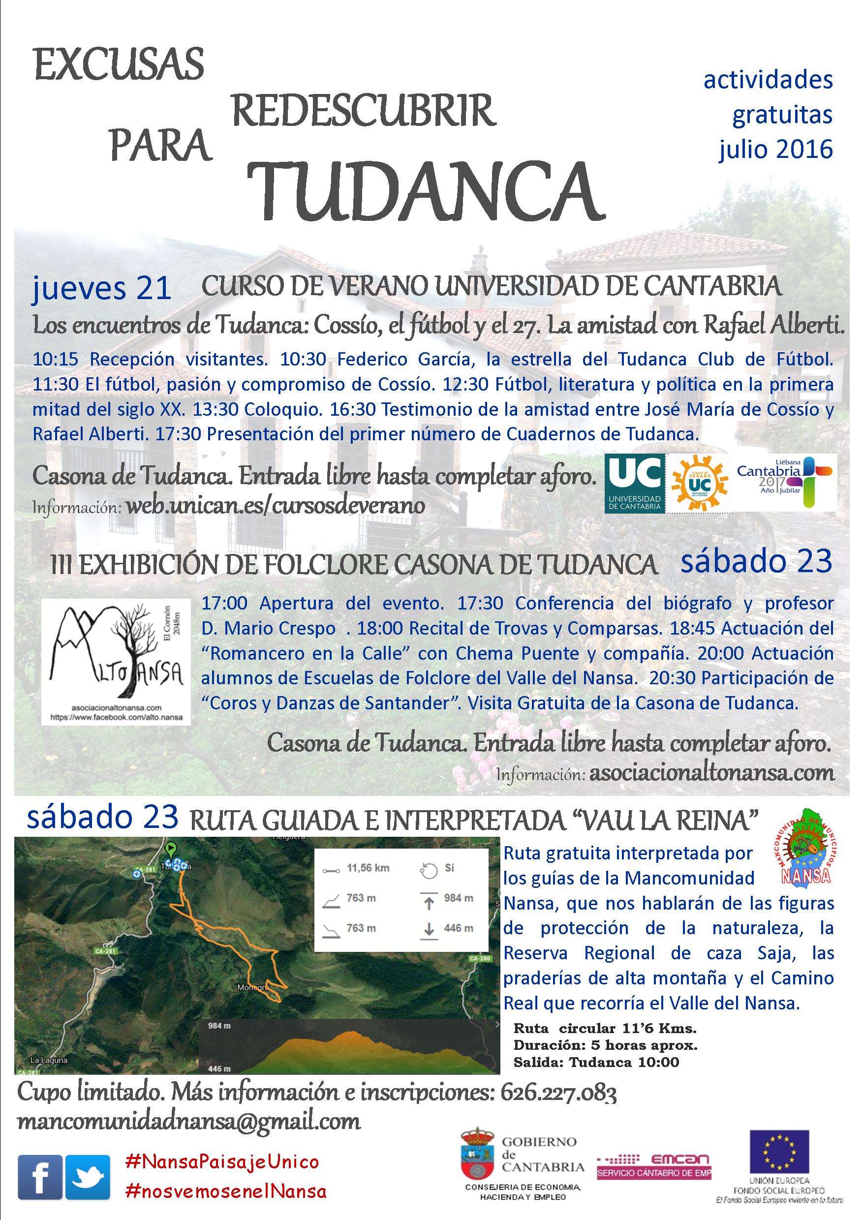 Actividades gratuitas Conoce Tudanca