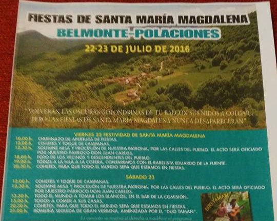 Fiestas de Santa Maria Magdalena en Polaciones 2016