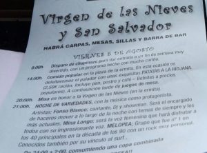 Fiestas de la Virgen de las Nieves y El Salvador en Las Higueras en Soto de la Marina