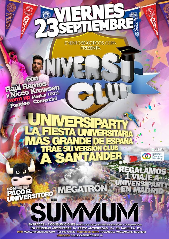Fiesta universitaria en el Summun en Santander