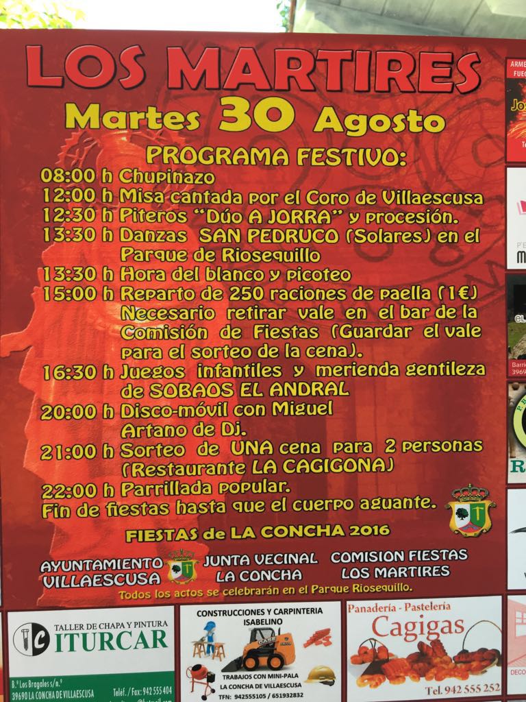 Fiestas de Los Martires en La Concha de Villaescusa 2016