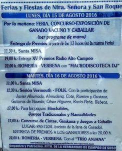Fiestas de Ntra Señora y San roque en Espinilla 2016