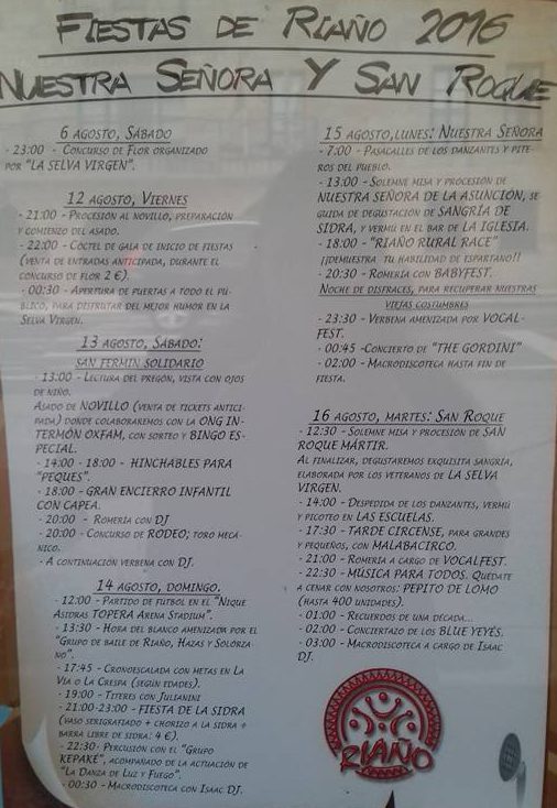 Fiestas de Riaño 2016 Nuestra Señora y San Roque