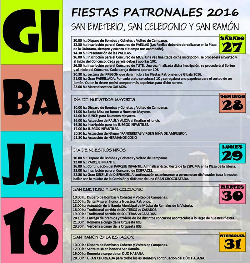 Fiestas patronales en Gibaja 2016