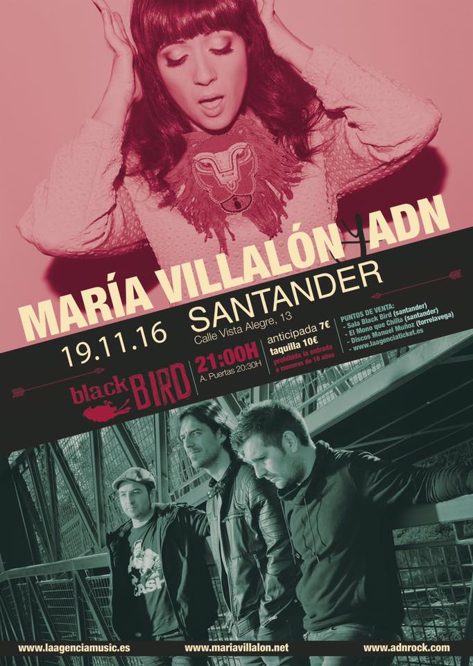 Concierto de María Villalón + ADN en el Black Bird en Santander