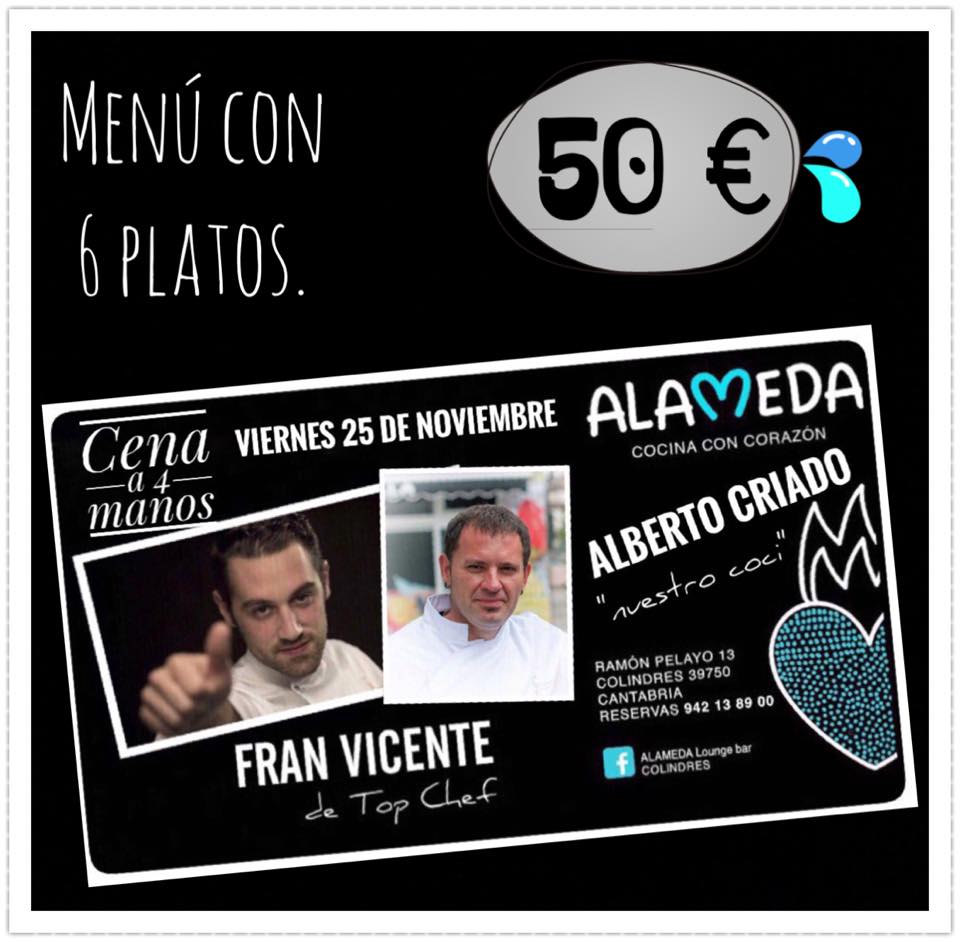 Cena a 4 manos en Alameda Lounge Bar de Colindres