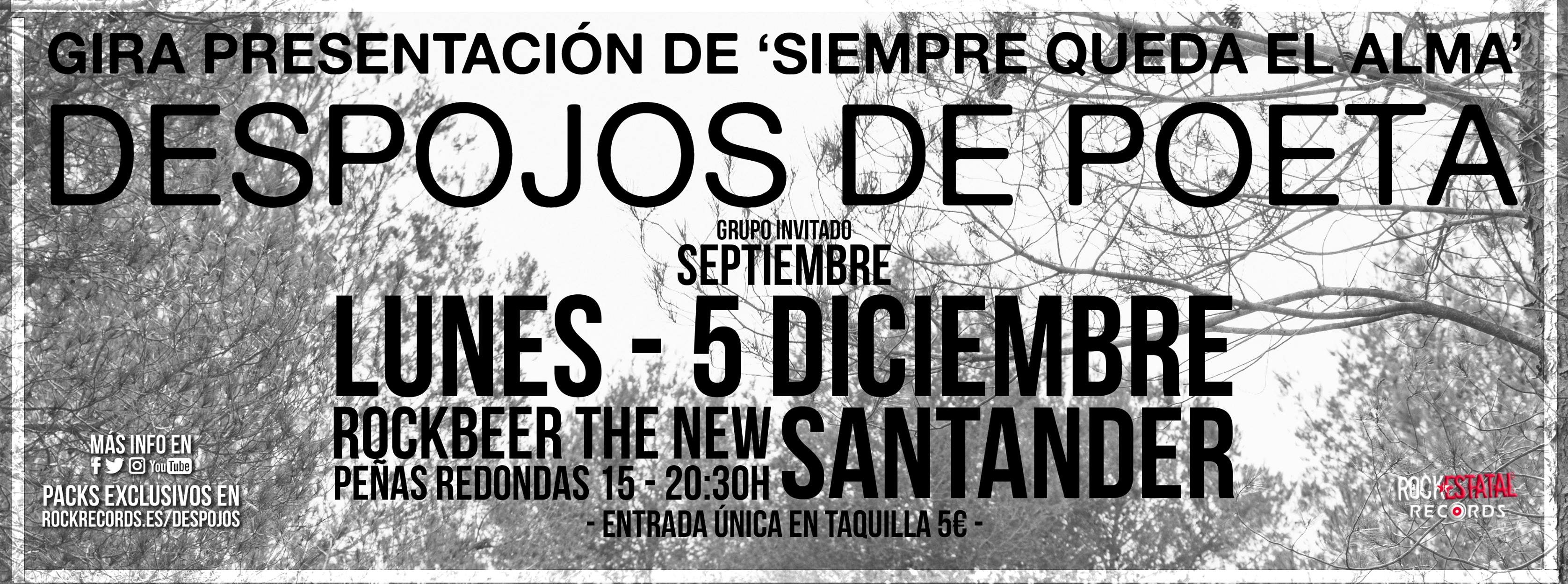 Concierto de Despojos de Poeta + Septiembre en el Rock beer the New de Santander