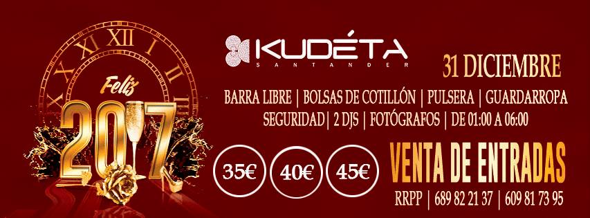 Cotillón de Nochevieja en el Kudeta de Santander