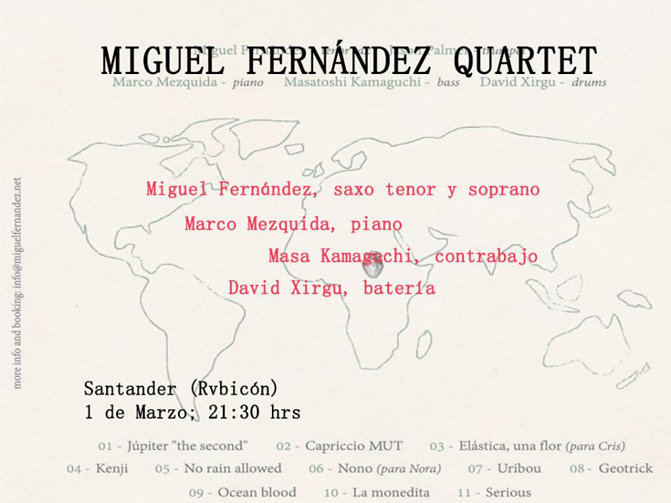 Concierto de Manuel Fernández Quartet en el Rvbicón de Santander