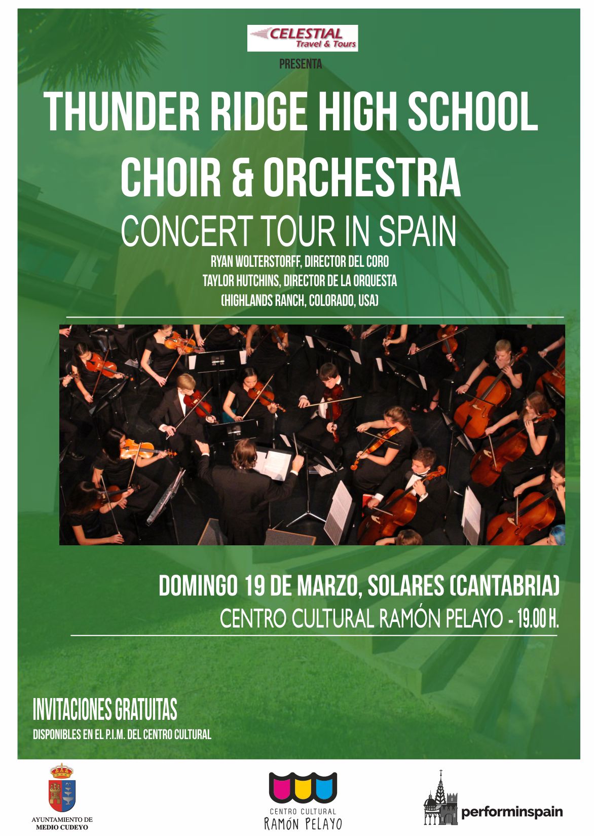 Concierto del Coro y Orquesta del Instituto Thunder Ridge (EEUU) de Solares