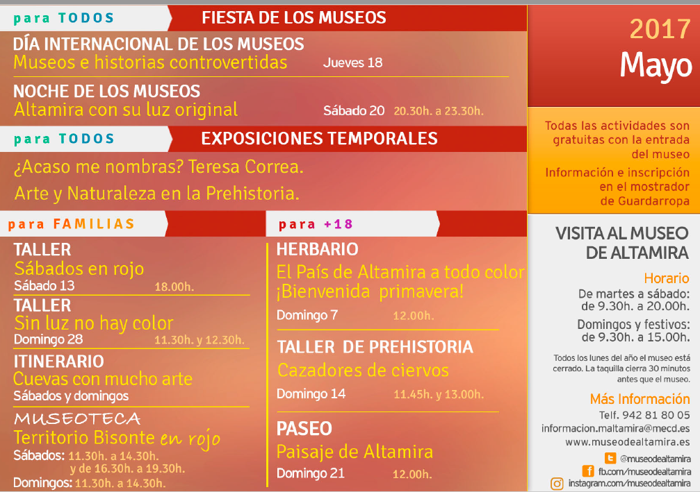 Actividades de Mayo en el Museo de Altamira
