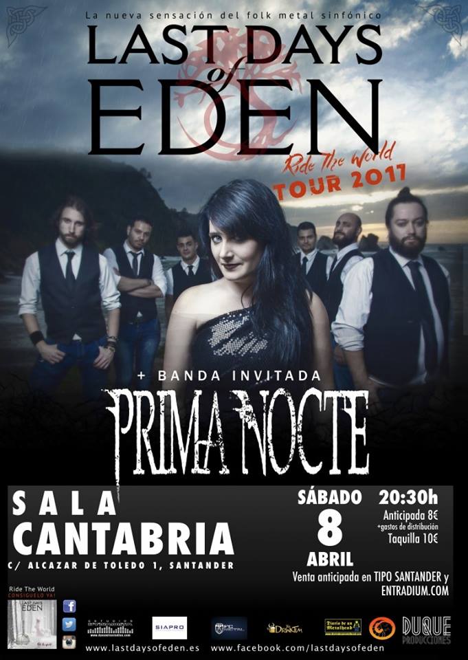 Concierto de Last Days of Eden y Prima Nocte en la SALA CANTABRIA de Santander