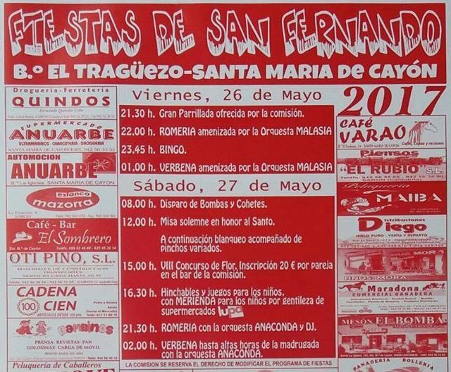 Fiestas de San Fernando en el Bº El Tragüezo de Santan María de Cayón 2017