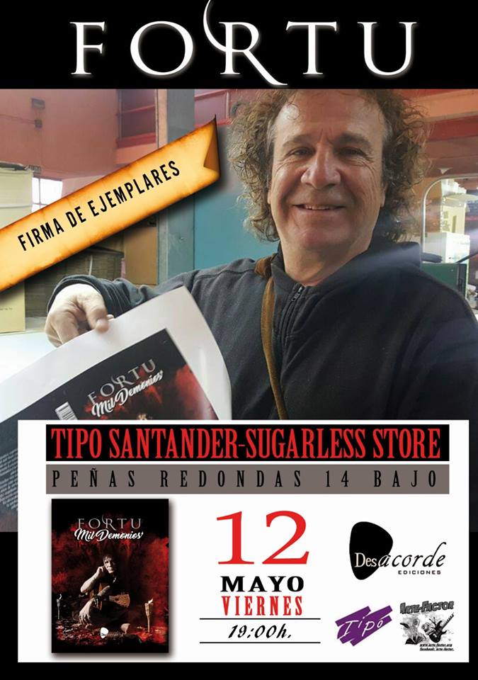 Firma del libro de Fortu, Mil Amores en Tiendas Tipo de Santander