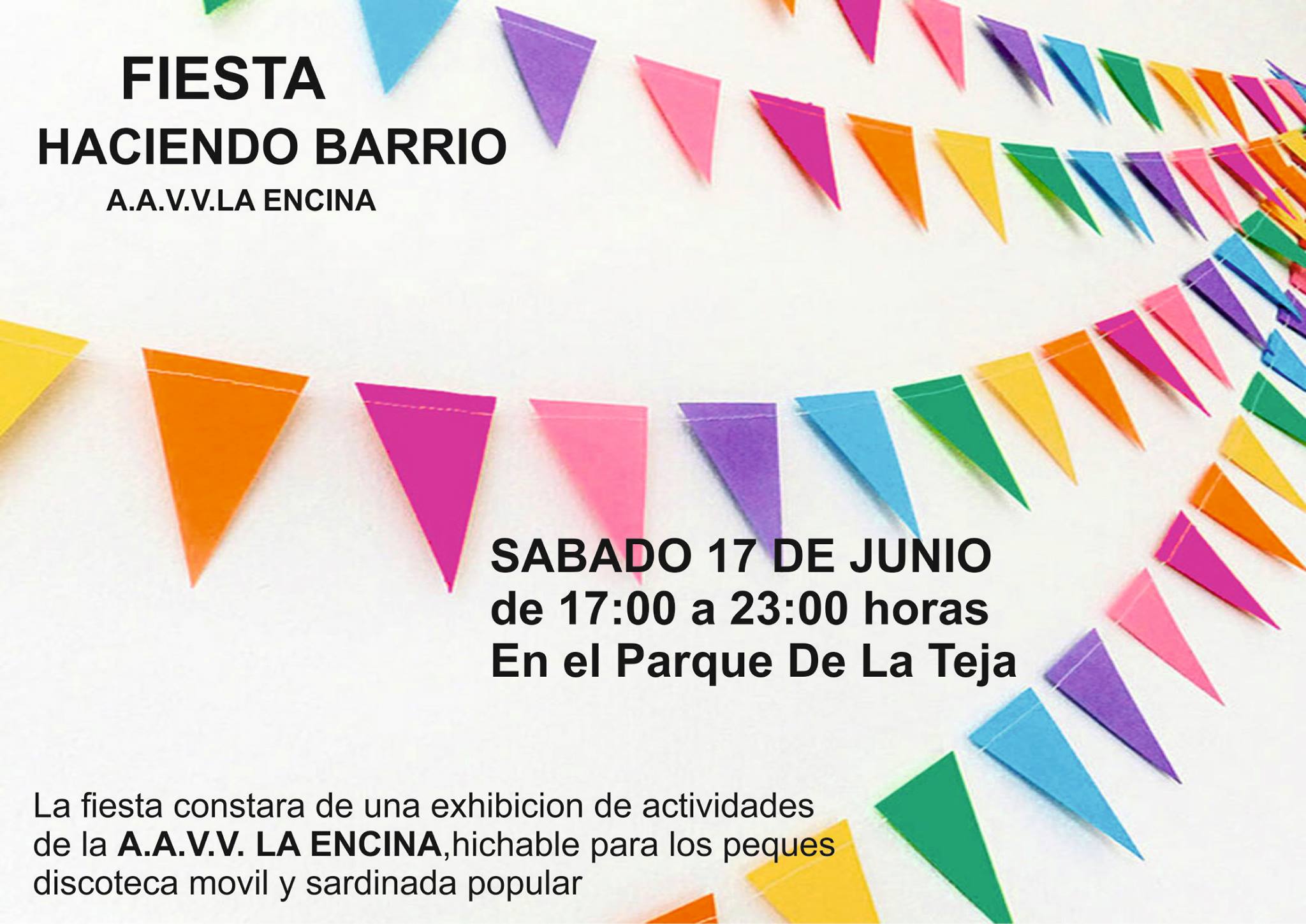 Fiesta de la AAVV La Encina en el parque de la Teja de Santander
