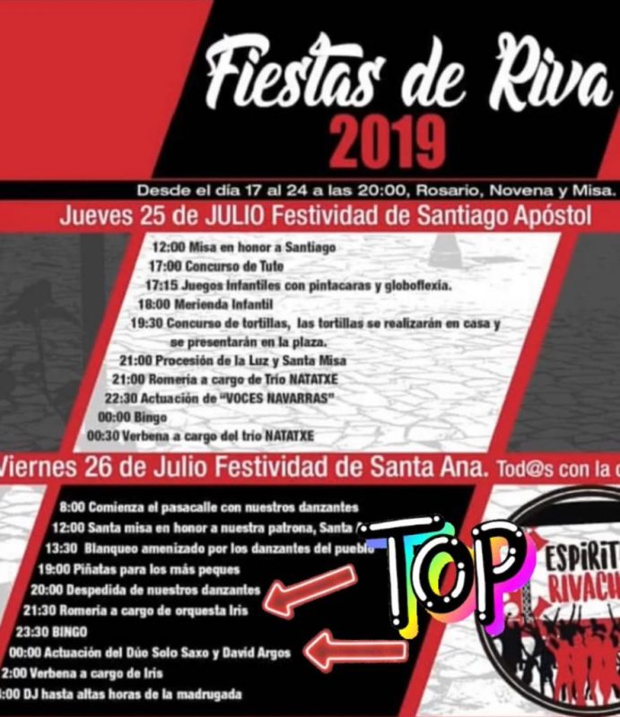 Fiestas de Santiago y Santa Ana en Riva 2019