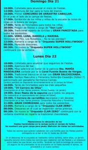 Programa Fiestas de la Magdalena 2019 en Vargas