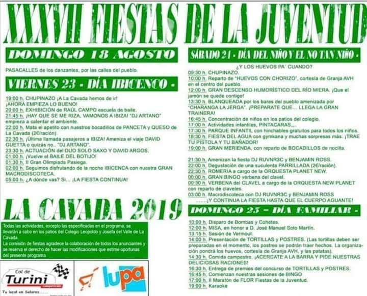 Fiestas de La Juventud en La Cavada 2019