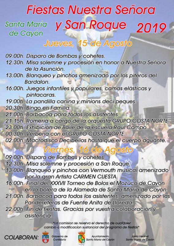 Fiestas de Nuestra Señora y San Roque en Santa María de Cayón 2019