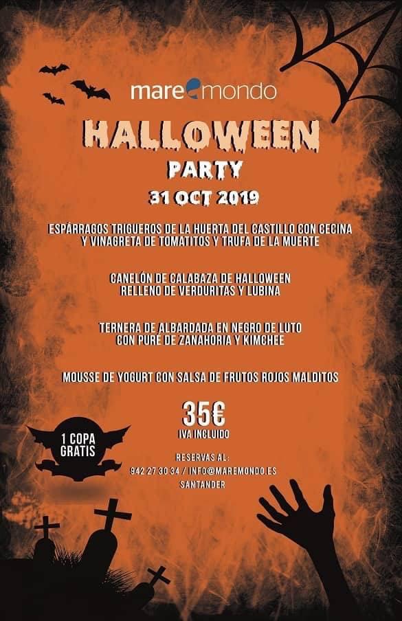 Fiesta de Halloween 2019 y cena en el Maremondo