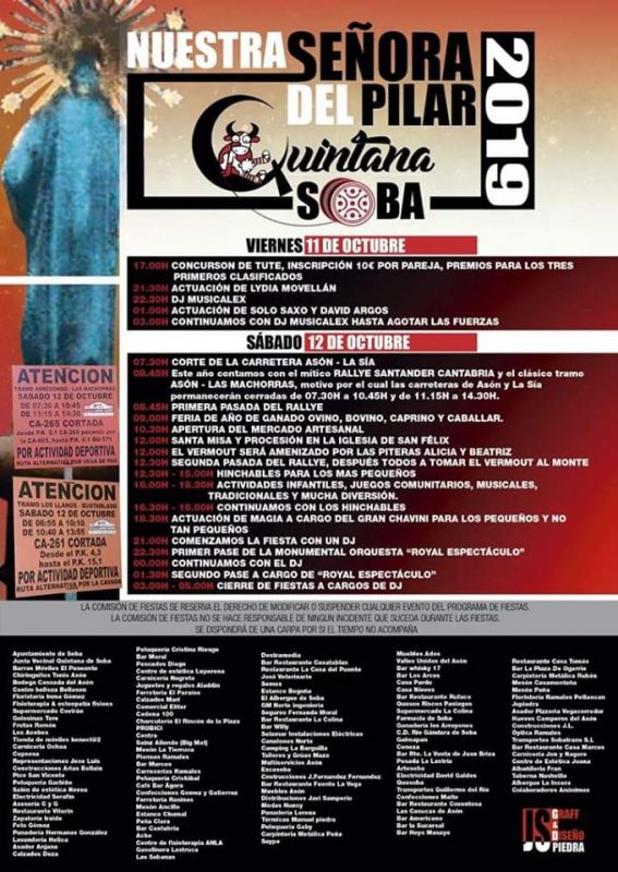 Fiestas de Nuestra Señora del PIlar 2019 en Quintana Soba