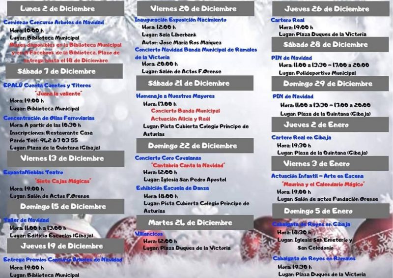 Actividades para navidad 2019 en Ramales de la Victoria