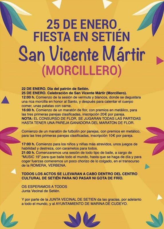 Fiestas de San MIguel Mártir en Setién 2020