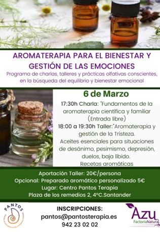 Aromaterapia para el bienestar y gestión de las emociones