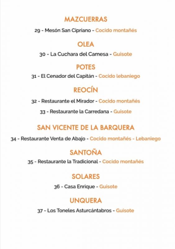 VIII Ruta de los pucheros de Cantabria