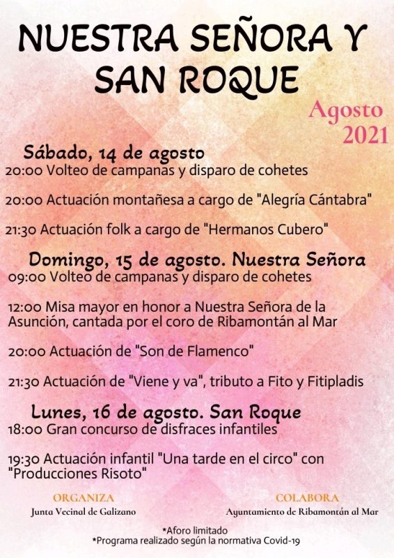 Fiestas de Nuestra Señora y San Roque 2021 – Galizano