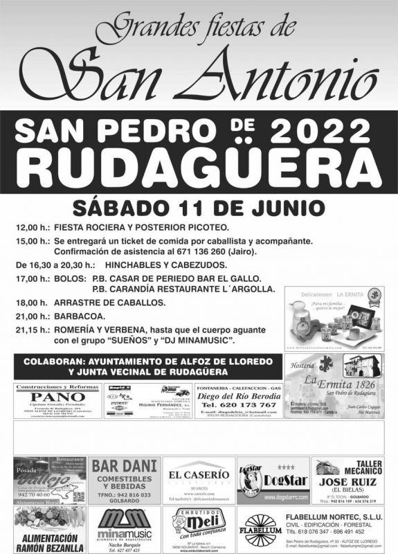 Grandes Fiestas de San Antonio – San Pedro de Rudagüera 2022