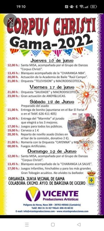 Fiestas del Corpus Cristi Gama - 2022