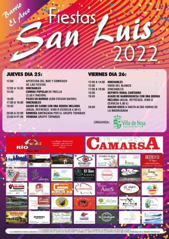 Fiestas San Luis 2022 Noja Miplanhoy qué hacer hoy en Cantabria
