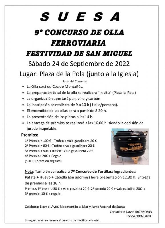 9o Concurso de Olla Ferroviaria - Festividad de San Miguel - Suesa